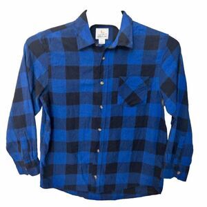 Field & Stream Flannel Mens Large Blue & Black‎ Plaid